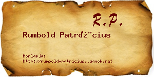 Rumbold Patrícius névjegykártya